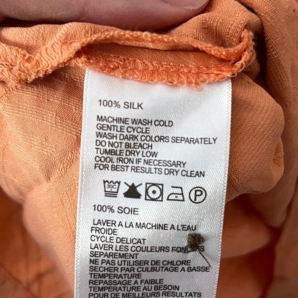 Tommy Bahama Silk Button Down Short Sleeve Shirt Men Large Orange - Picture 5 of 8